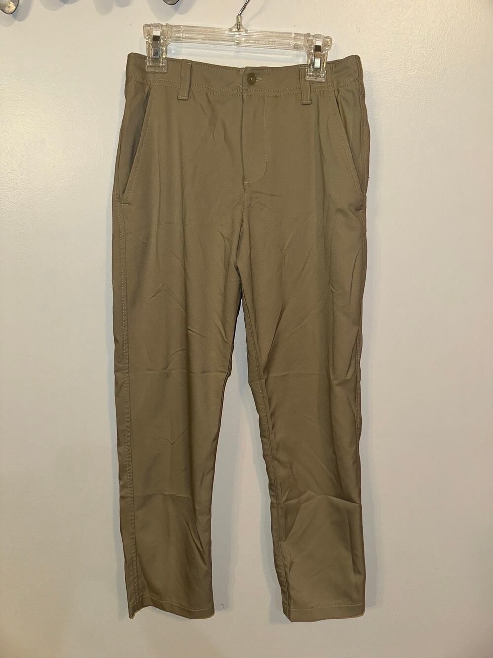Under Armour Boys Youth Medium Golf Pants Khaki Tan Performance Stretch Chinos